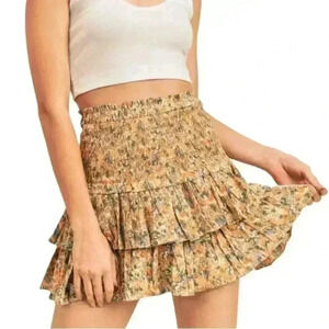 Reset by Jane Sunny Smocking Ruffle Mini Skirt small